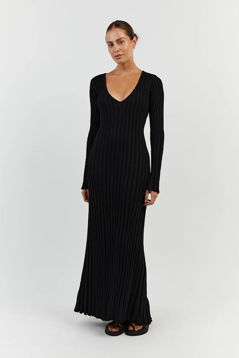 V-Neck Knit Midi Dress V-Neck Knit Midi Dress