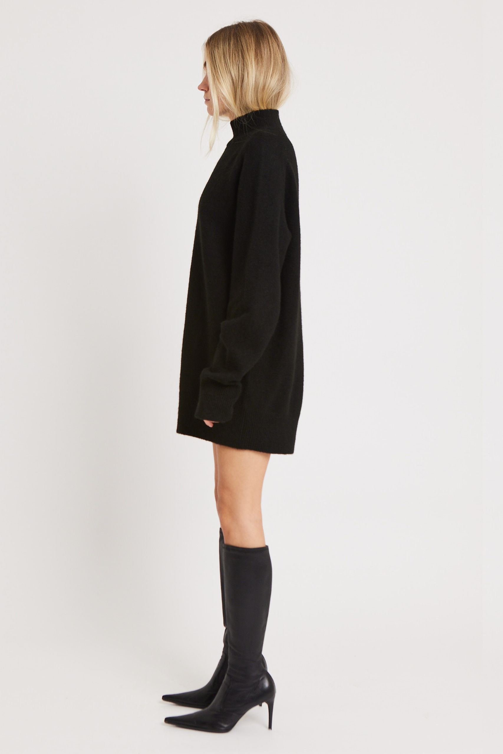Neck Jumper Dress - Black