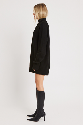 Neck Jumper Dress - Black