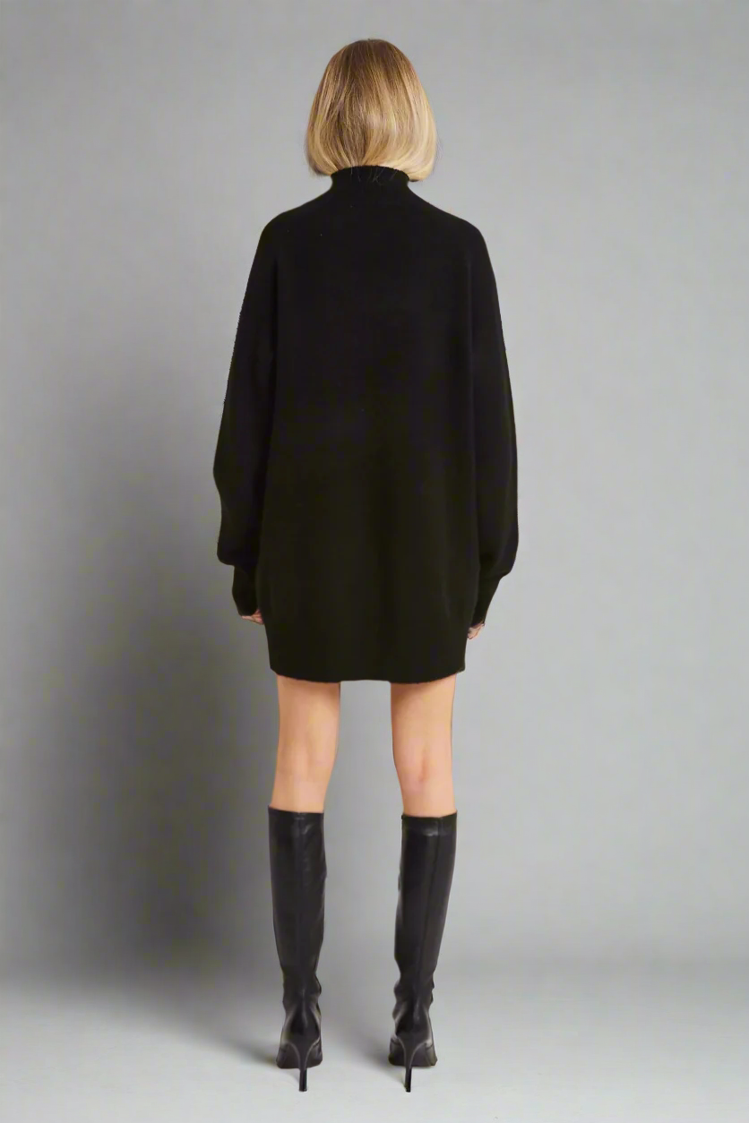 Neck Jumper Dress - Black
