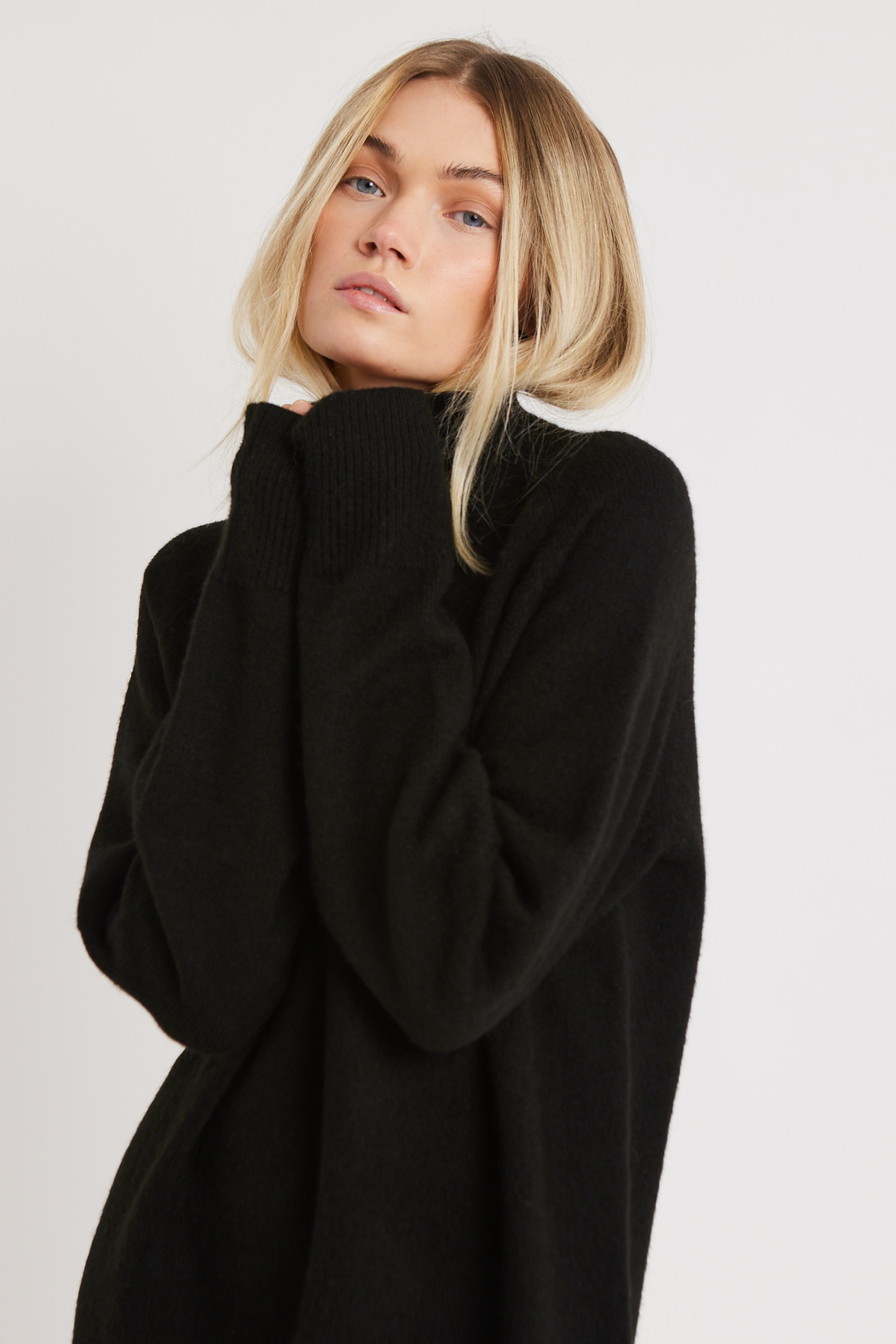 Neck Jumper Dress - Black