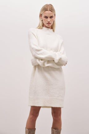 Neck Jumper Dress - Cream