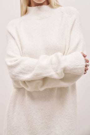 Neck Jumper Dress - Cream