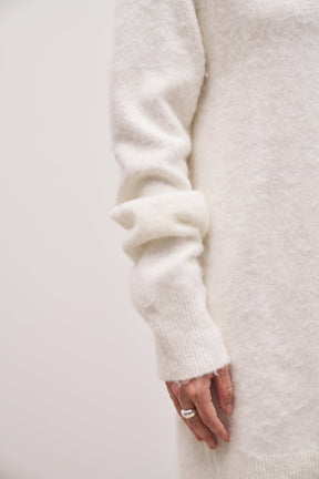 Neck Jumper Dress - Cream