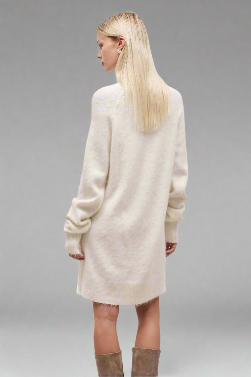 Neck Jumper Dress - Cream