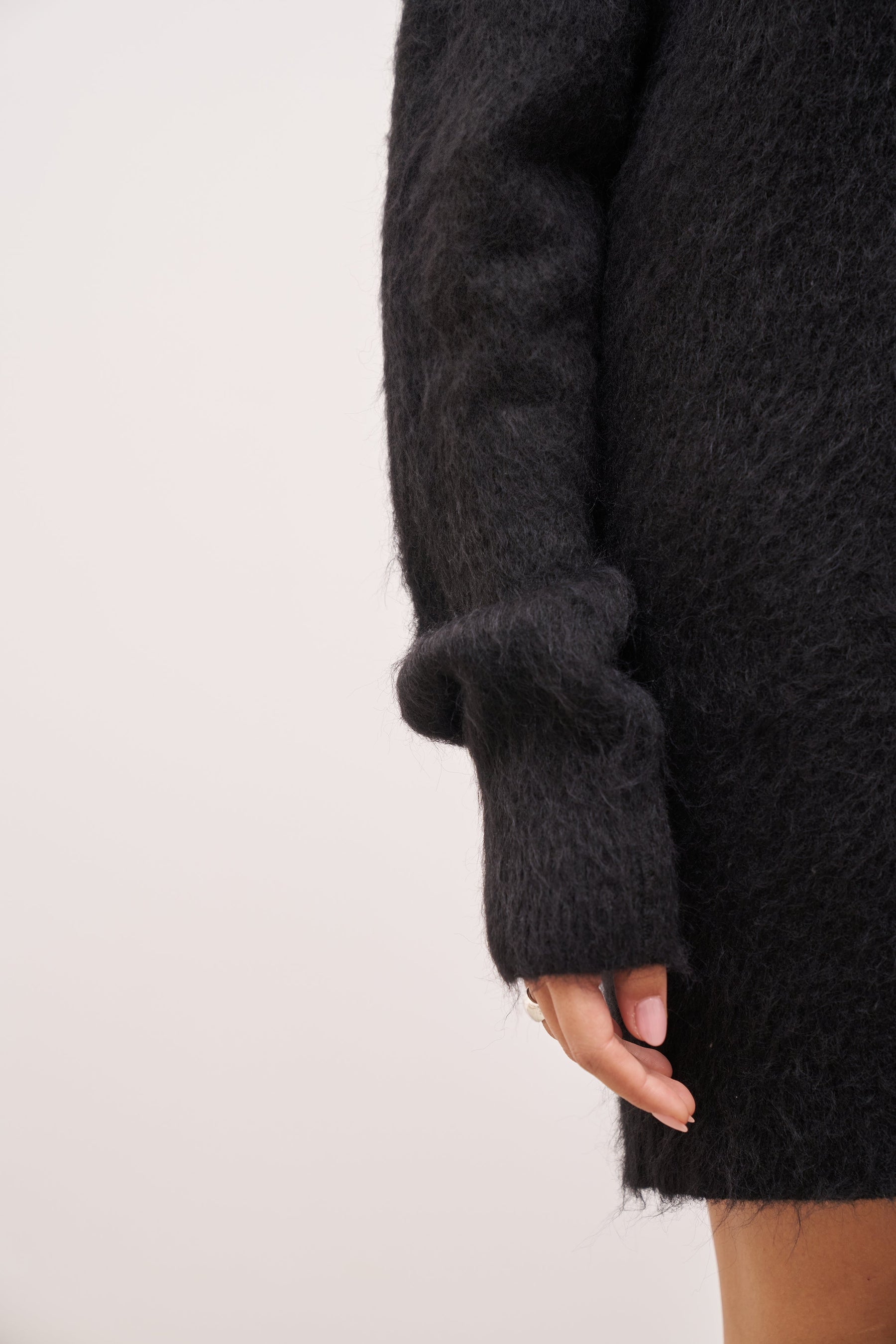 Neck Jumper Dress - Black